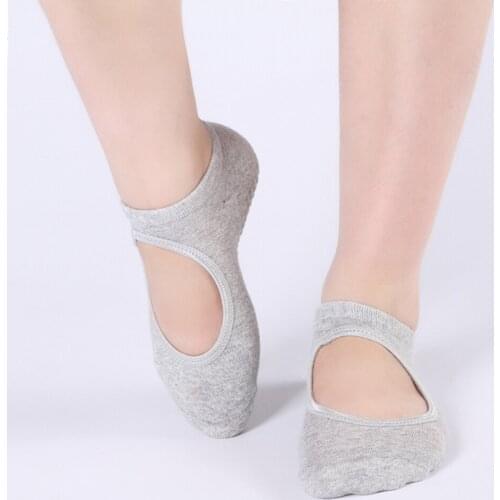 2 pcs Cotton Slippery Backless Socks Hollow Gray Cotton Sport Ladies Dance Solid Color Thicken Cotton Women Girls Deodorant
