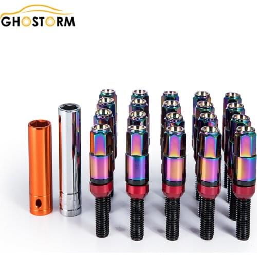 20PCS Wheel Lug Nuts Screw M12×1.5 M14×1.25 M14x1.5 6061 Aluminum Cover 33mm German Bolts 28mm Nut Screw