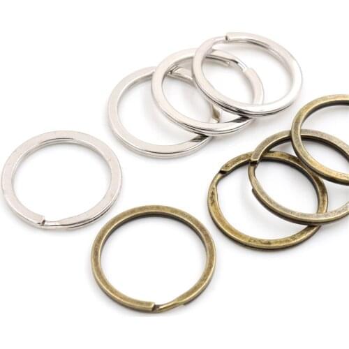 25mm 10pcs/lot Key Ring Key Chain Rhodium Bronze Colors Plated Loop Ring Keychain Keyrings Wholesale