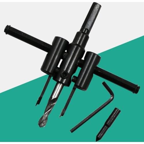 30mm-200mm Woodworking Opener Adjust Wood Circle Hole Saw Cutter Tool Kit Set Cordless Drill Bit