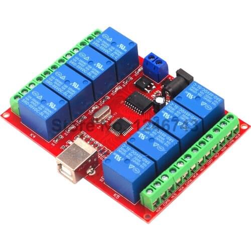 8 channel DC 5V 12V 24V relay module /computer USB control switch driver / PC Intelligent Controller eight way USB module