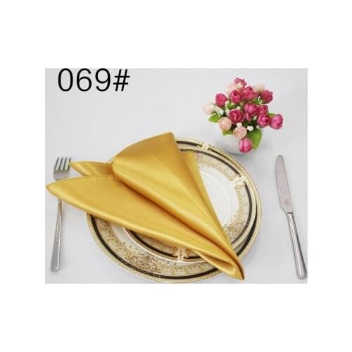 NP002 cheap 40cm*40cm custom made dusty pink burgundy green blue gold navy silver grey black white red lilac satin table napkin