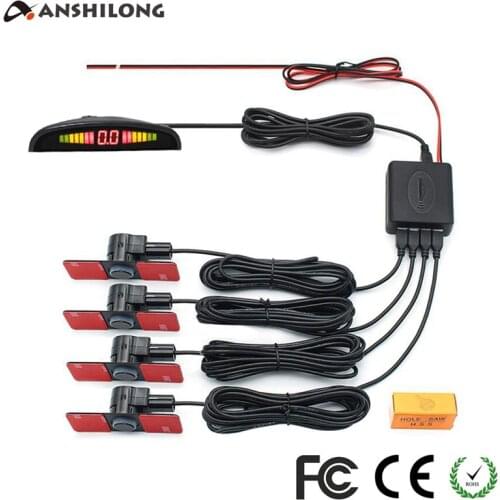 Car Reverse Parking Radar System with 4 Parking Sensors Distance Detection + LED Distance Display + Sound Warning