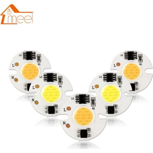 COB LED Lamp Chip 3W 4W 5W 6W 7W 10W 15W LED COB Bulb Chip 220V IP65 Smart IC Driver Cold/ Warm White LED Spotlight Floodlight