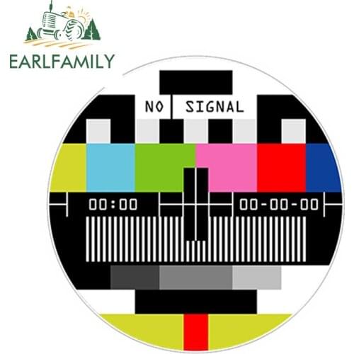 EARLFAMILY 13cm x 13cm No Signal TV Television Car Sticker Auto Moto Truck Bumper Decal Funny Warning New Vinyl Car Styling Body