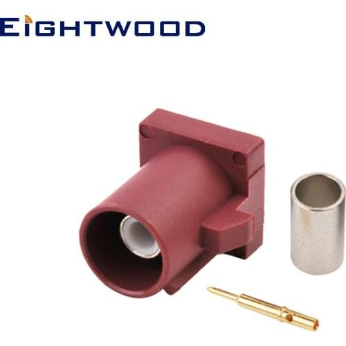 Eightwood Fakra D Plug Male RF Coaxial Connector Bordeaux Crimp RG316 RG174 for Car GSM Cellular Phone Antenna Reciever Adapter