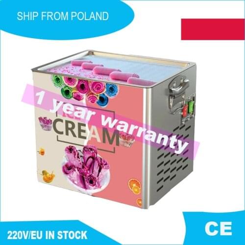 Electric Food Grade Stainless Steel Fry Pan Ice Cream Rolled Fried Ice Cream Yogurt Roll Machine For Commercial And Home