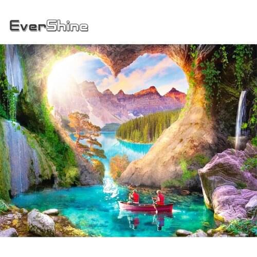 Evershine Diamond Painting Seaside Cross Stitch Diamond Embroidery Landscape Rhinestone Art Diamond Mosaic Mountain Home Decor