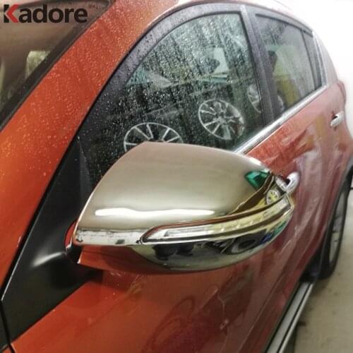 ABS Chrome Side Door Rearview Mirror Cover Rear View Mirrors Caps Trim For Kia Sportage 2010-2015 Car Sticker Auto Accessories