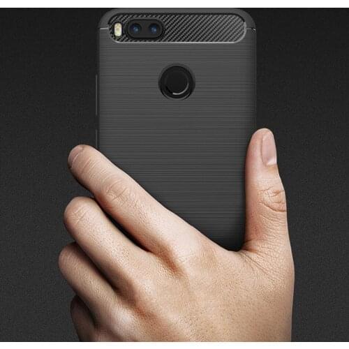 Kolpler soft TPU phone Case For Xiaomi Mi 5X Mi A1 case Fiber Carbon Anti-knock cover bumper on for Xiaomi MiA1 Mi 5X case capa