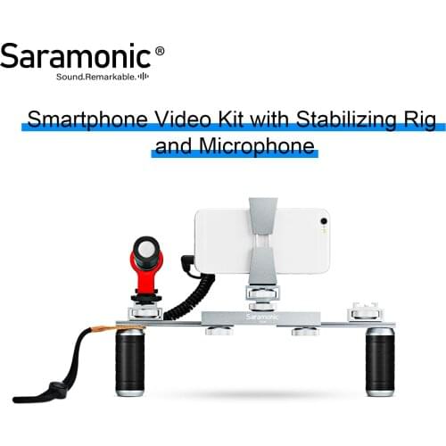 Saramonic VGM Compact smartphone video kit with stabilizing grip and Vmic mini microphone for content creators,vloggers,video