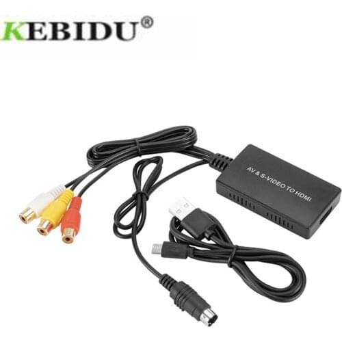Svideo to HDMI Converter, PS2 HDMI Adapter, AV to HDMI Adapter Support 1080P,PAL/NTSC Compatible with WII, WII U