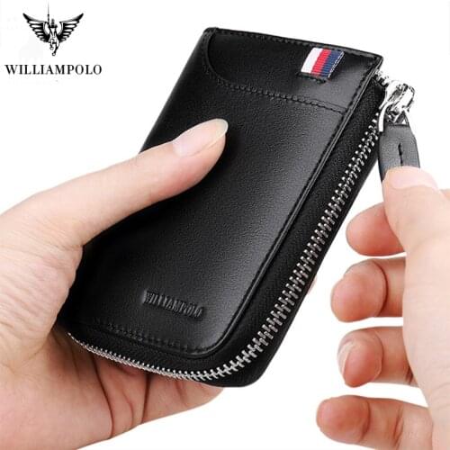 Men Wallets Coin Pocker Real Leather Casual Zipper Small Wallet For Credit Cards Men Minimalist