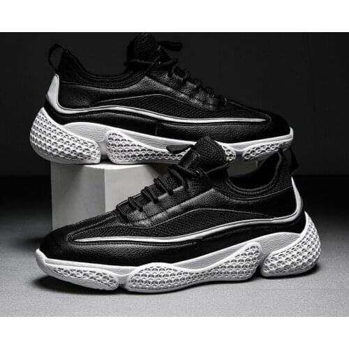 Men Vulcanize Shoes Black Breathable Casual sneakers Male Sneakers Mesh Trainers Lace-up Flat Shoes zapatos de hombre A5-37