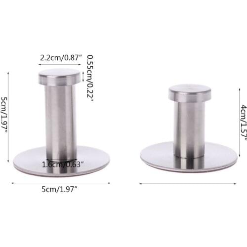Stainless Steel Round without Drilling Self Adhesive Wall Mounted Towel Clothes Hook Sticker Robe Coat Hanger Bathroom 4cm/5cm