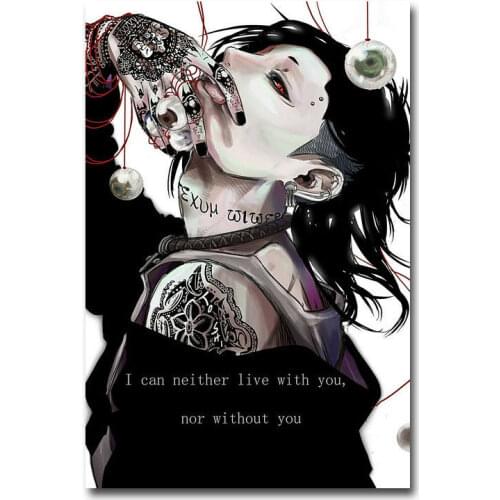 Hot Japan Anime Cosplay Tokyo Ghoul Silk Fabric Wall Poster Art Decor Sticker Bright