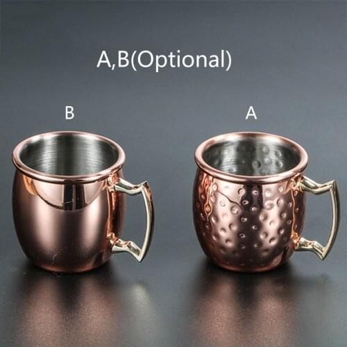 New 60ml 2oz Mini Cute Bar Hammered Copper Plated Moscow Mule Mug Beer Cup Coffee Cup Mug Copper Plated Glassesmugs travel mug