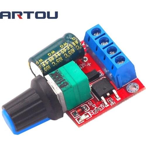 Mini 5A 90W PWM 12V DC Motor Speed Controller Module DC-DC 4.5V-35V Adjustable Speed Regulator Control Governor Switch 24V
