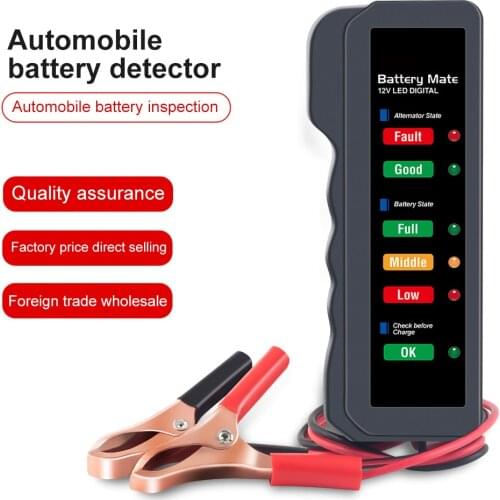 Mini Battery Tester Digital Capacity Tester Checker For 12V Battery Power Supply Tester Measuring Instrument With 6 LED Light Di