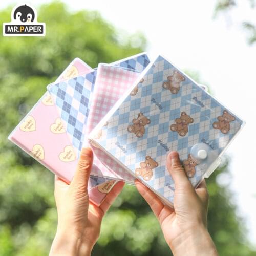 Mr.paper 4 Design Notepad Loose-leaf Cream Small Square Series Plastic Sleeve Writing Label Office Supplies Stationery Supplies