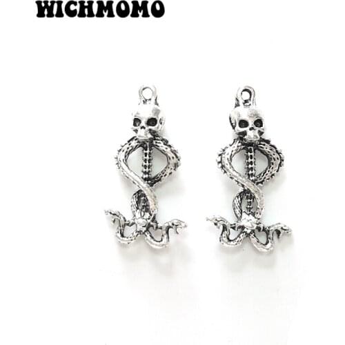 2019 New 5pieces/bag 37*20mm Zinc Alloy Skull Sprite Charms Pendant for Necklace Bracelet Jewelry Accessories