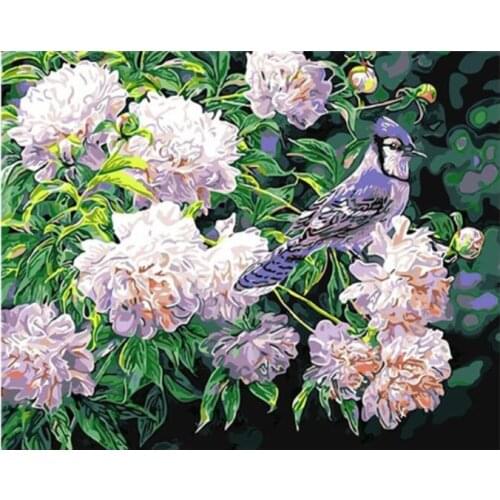 Full drill diamond art mosaic painting peony bird beaded embroidery picture rhinestones stickers home decor needlework craft diy