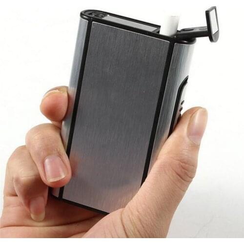 Portable Metal Frosted Cigar Cigarette Box Waterproof Holder 10PCS Smoke Tobacco Storage Case Popup Ejection Not With Lighters