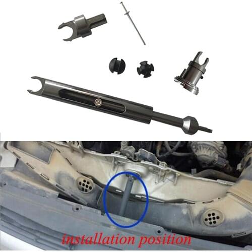Car alloy bonnet release repair kit tie rod front grille connecting hood lock latch For Ford Focus 2 MK2 C-MAX Kuga accessories