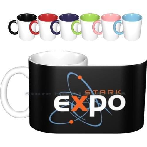 Stark Expo Ceramic Mugs Coffee Cups Milk Tea Tony Stark Howard Stark Stark Industries Movie Faded Distressed Robert Downey