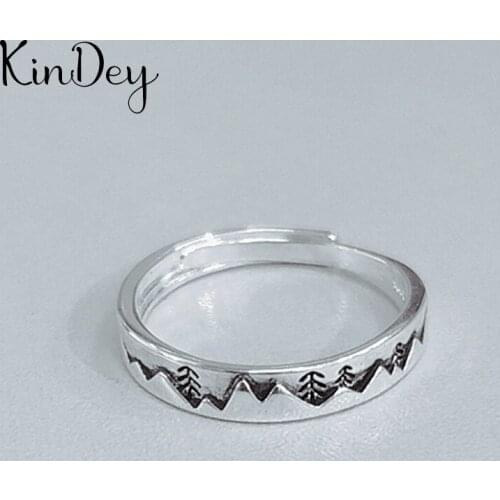 Boho Vintage Silver Color Tree Rings for Women Lover Finger Ring Valentines Day Gifts 2020