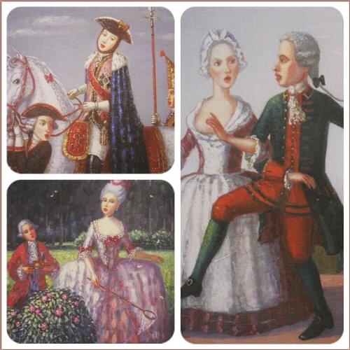 High quality Ladys life 3pcsx20cm Hand dyed fabric painting Digital print cotton and Linen cloth handwork DIY fabric