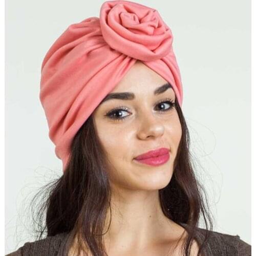 1PC Cotton Bonnet Salon Bonnet Night Hair Hat For Natural Curly Hair Double Elastic Bathing Sleep Women Head Cover Wrap Hat