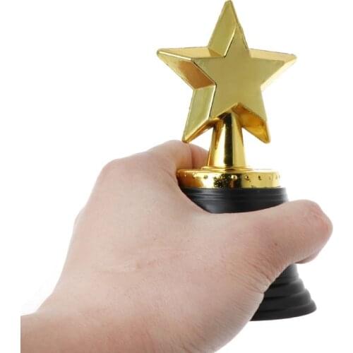 12PCS Star Gold Award Trophies 4.5" Gold Star Trophy For Awards Winners Oscar Awards Parties Bulk School Kindergarten