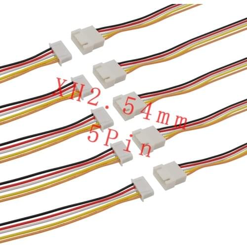 2/5/10Pair Micro JST XH2.54mm 2.54 5 Pin Wire Cable Connector JST XH 2.54 5P Male Female Plug Socket 26AWG Lenght 20CM