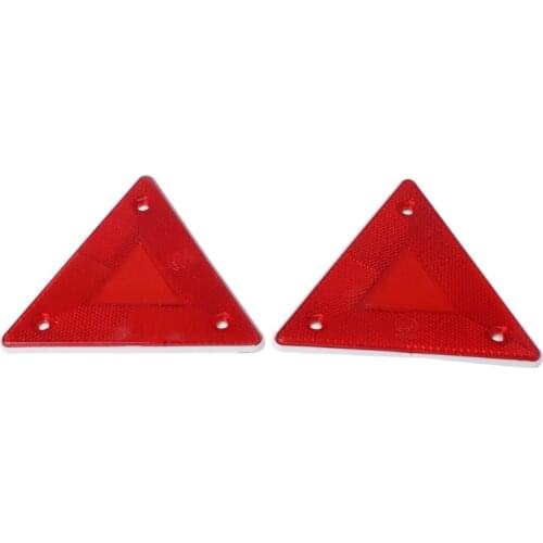 2 Pcs Triangle Warning Reflector Alerts Safety Plate Rear Light Trailer Fire Car