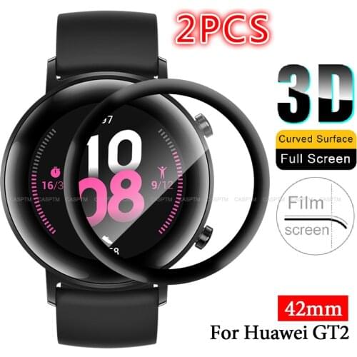 2 PCS Full Cover Hydrogel Film Anti Fingerprint For Huawei GT2 42mm Ultra thin Smart Watch Screen Protector For Huawei GT 2 42mm