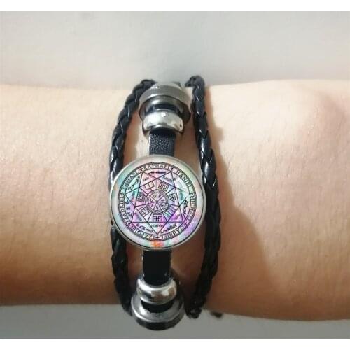 2020 New Fashion Pop Angel Amulet Rope Leather Woven Bracelet Lucky