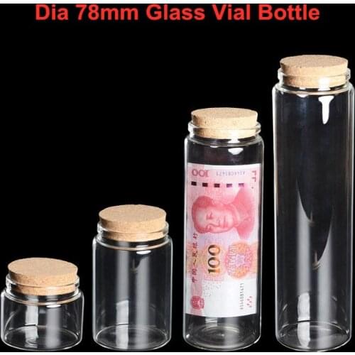 30 X Dia 78mm Empty Glass Wishing Bottle For Wedding Decoration DIY Tea Storage Jar Clear Bottle for Home Decor