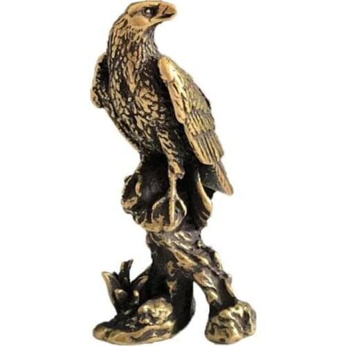 3D Mini Eagle Casting Animal Figurine Retro Style Metal Sculpture Home Office Room Desktop Decoration Collect Ornaments Gift