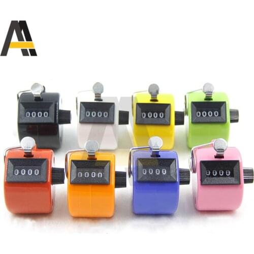 4 Digit Number Counters Plastic Shell Handheld Finger Display Manual Counting Assorted 8 Color Tally Counter Number Count