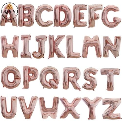 40inch Rose Gold A B C D giant Foil Helium Letter Balloon Big Inftable Balloons Wedding Children Birthday Party Baby Shower Deco