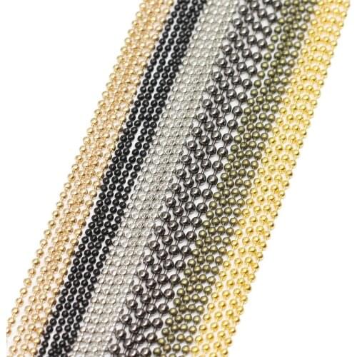 5 m/lot Gold Black Bronze Color Metal Ball Bead Chains 1.2 1.5 2 mm For DIY Necklaces Jewelry Making Findings Accessories