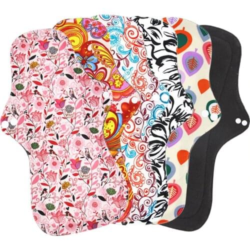 5pcs Reusable Pads Bamboo Charcoal Sanitary Pad Napkin Washable Panty Liner Heavy Flow Cloth Pad Maternity Menstrual Pads