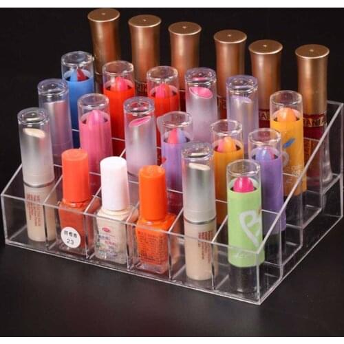 AOTU 24/36/40 Slots Acrylic Makeup Organizer Cosmetic Makeup Tools lipstick Stand Case Jewelry Holder Display Box Brushe Storage
