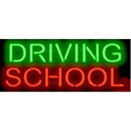 Driving School Car Auto Real Glass Tube neon sign Pub Handcrafted Automotive signs Shop Store Business Signboard signage 17"x14"