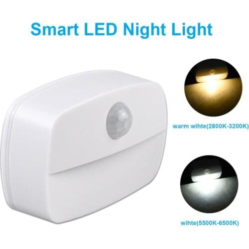 Wireless PIR Motion Auto Sensor LED Night Hallway Garages Closet Stair Room Lamps Smart House Smart Home White And Warm Lamp