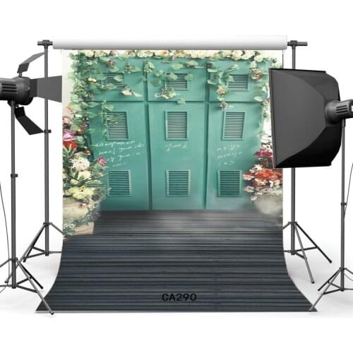 Seamless Photography Backdrops Blooming Fresh Floral Rose Flowers Vine Vintage Wooden Floor Photo Backgrounds Studio