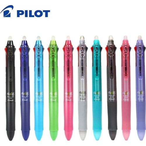Pilot Frixion Colored Erasable Gel Pen School Stationery Office Supplies 3 in 1 Color Erasable Gel Pens 0.5/0.38mm LKFB-60EF/UF