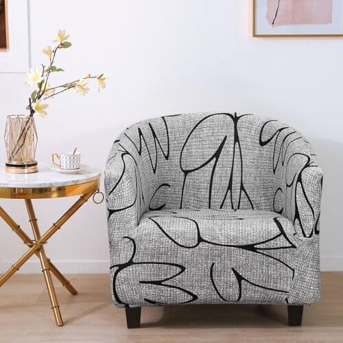 Elastic Club Tub Chair Slipcover Stretch Printed Sofa Covers for Living Room Furniture Protector Armchair Case Couch Cover 1PC