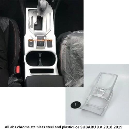 For SUBARU XV 2018 2019 2020 2021 Car ABS Chrome Sticker Middle Handbrake Panel Shift Stall Paddle Cup Switch Frame Trim 1pcs